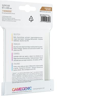 Gamgenic Matte Board Game Sleeves 7 Wonders 67x103 80ct
