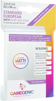 Gamegenic Matte Board Game Sleeves Standard European (62 x 94 mm) 50ct