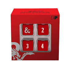 D&D Heavy Metal 4 d6 Dice RED/WHT